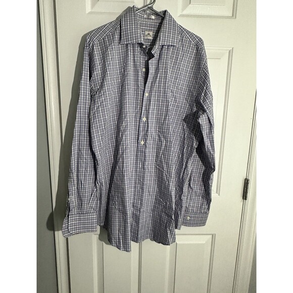 Peter Miller Button Down Shirt Men's L Plaid Cotton Long Sleeve - Picture 1 of 3